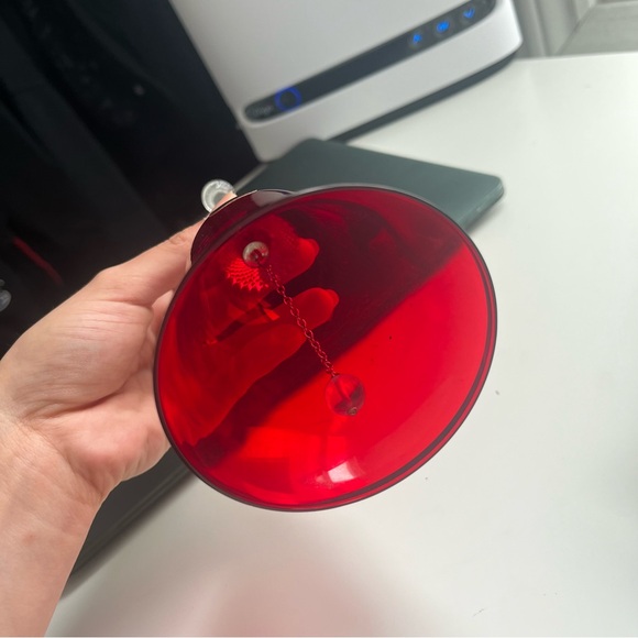 Vintage Ruby Red & Clear Wine Bell - Bohemia Crystal Made in Czechoslovakia - Picture 2 of 5